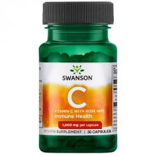 SWANSON Vitamin C with Rose Hips, C-vitamiin 1000mg + kibuvits, 30 kapslit