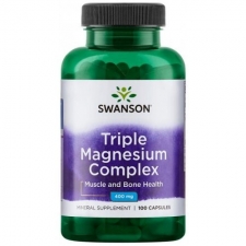 SWANSON Triple Magnesium Complex 400mg, Magneesiumi kompleks, 100 kapslit